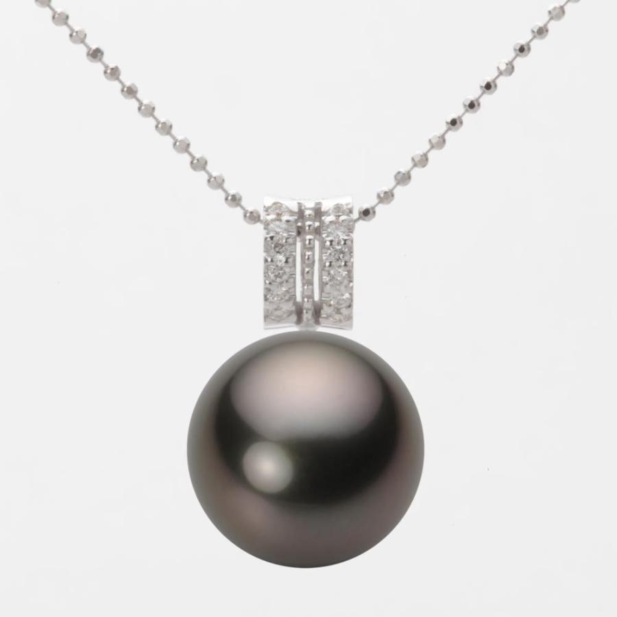 ブラックパール 13mm 黒蝶 真珠 ペンダント トップ K18WG ホワイトゴールド レディース NB00013R13BK01278W-T