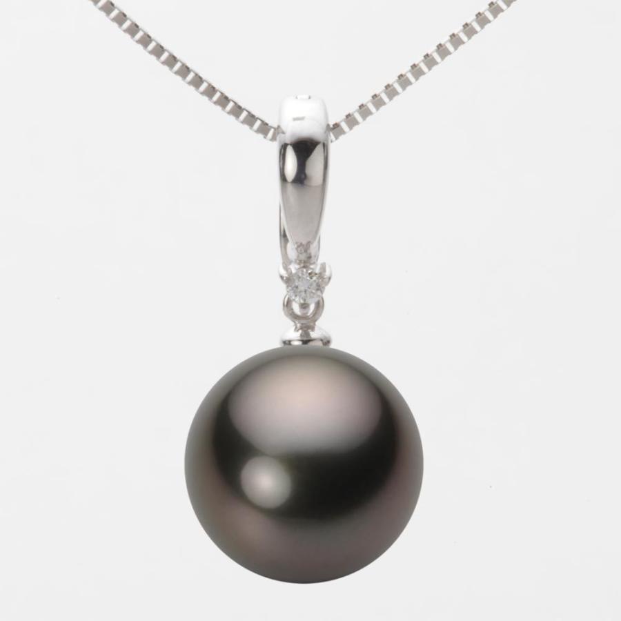 [ムーンレーベル 公式] ブラックパール ネックレス 13mm 黒蝶 真珠 ペンダント K18WG ホワイトゴールド レディース NB00013R13BK0334W0