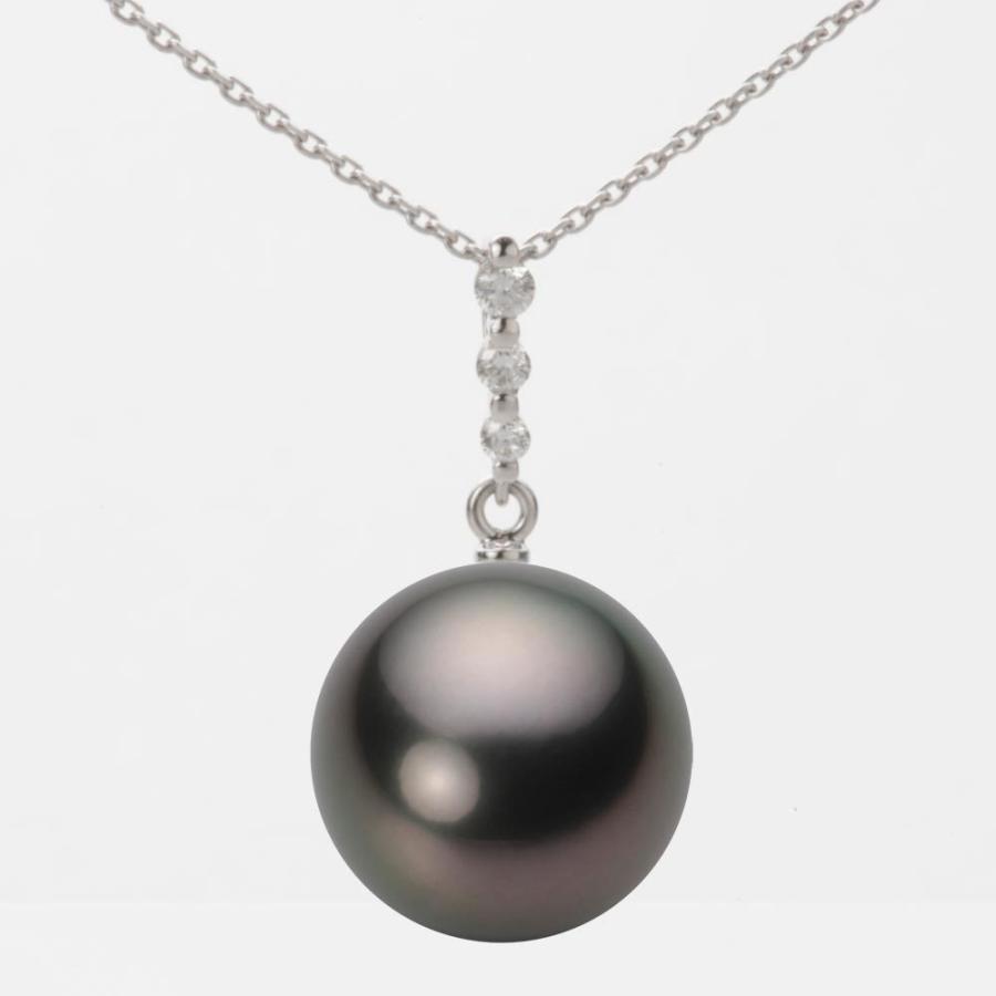 [ムーンレーベル 公式] ブラックパール ネックレス 13mm 黒蝶 真珠 ペンダント K18WG ホワイトゴールド レディース NB00013R22PC0797W0