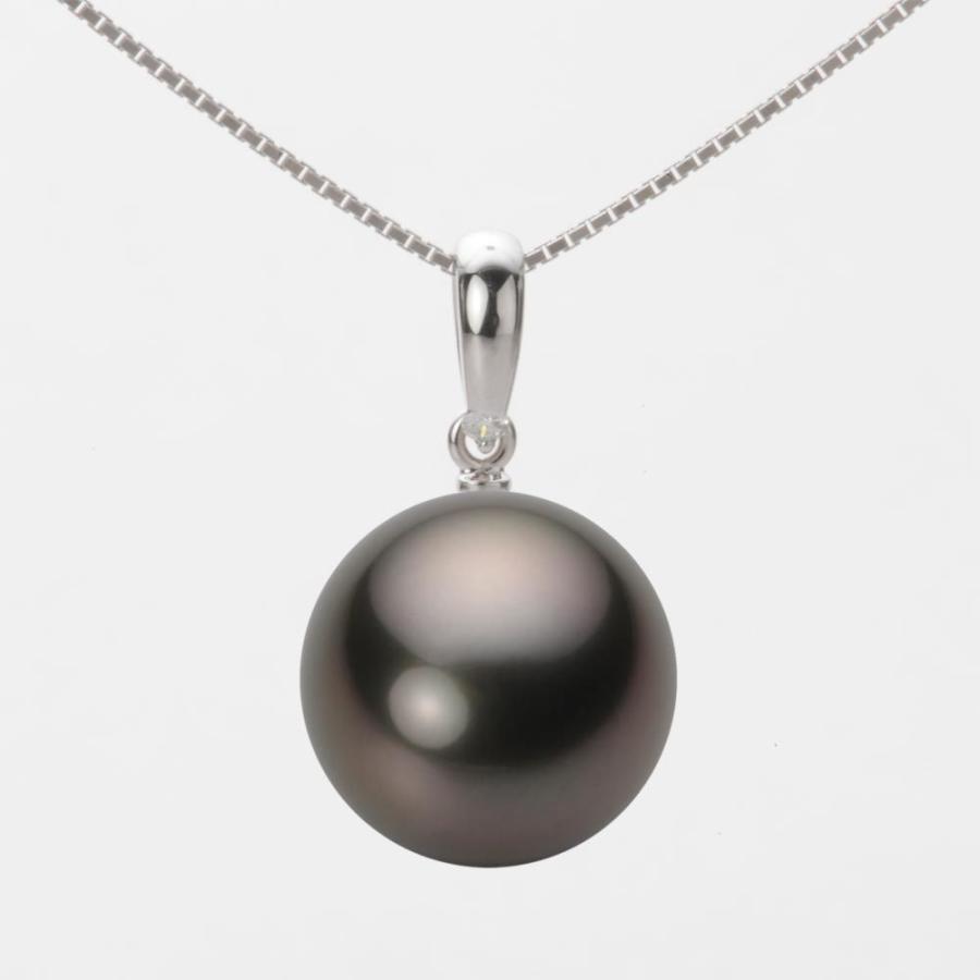[ムーンレーベル 公式] ブラックパール 13mm 黒蝶 真珠 ペンダント トップ K18WG ホワイトゴールド レディース NB00013R23BK01500W-T