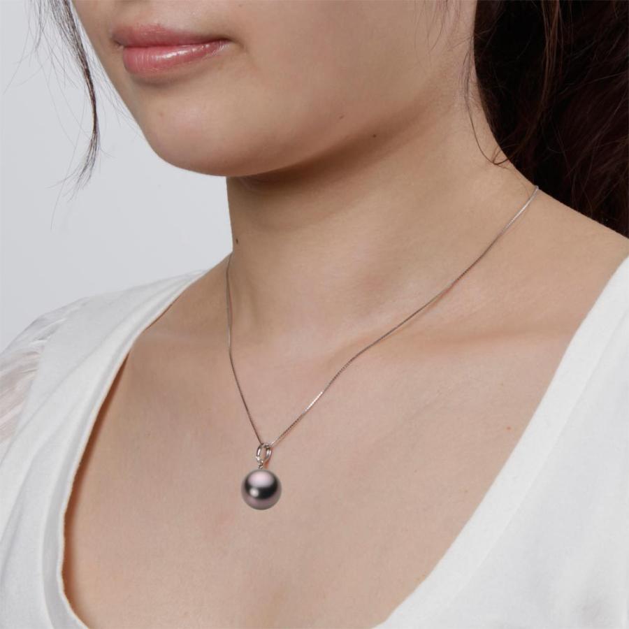 [ムーンレーベル 公式] ブラックパール 14mm 黒蝶 真珠 ペンダント トップ K18WG ホワイトゴールド レディース NB00014R23RB01500W-Tの画像