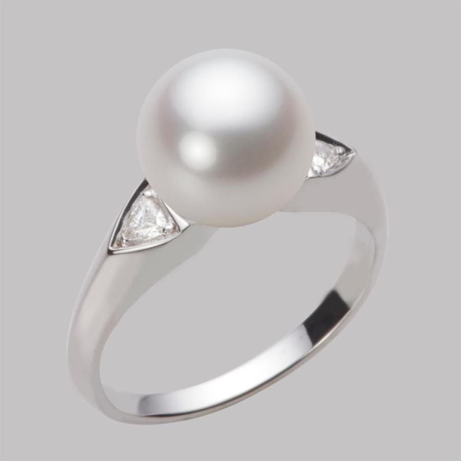 [ムーンレーベル 公式] 南洋真珠 指輪 9mm 白蝶 真珠 リング PT900 プラチナ レディース NW00009R13WH0D01P9