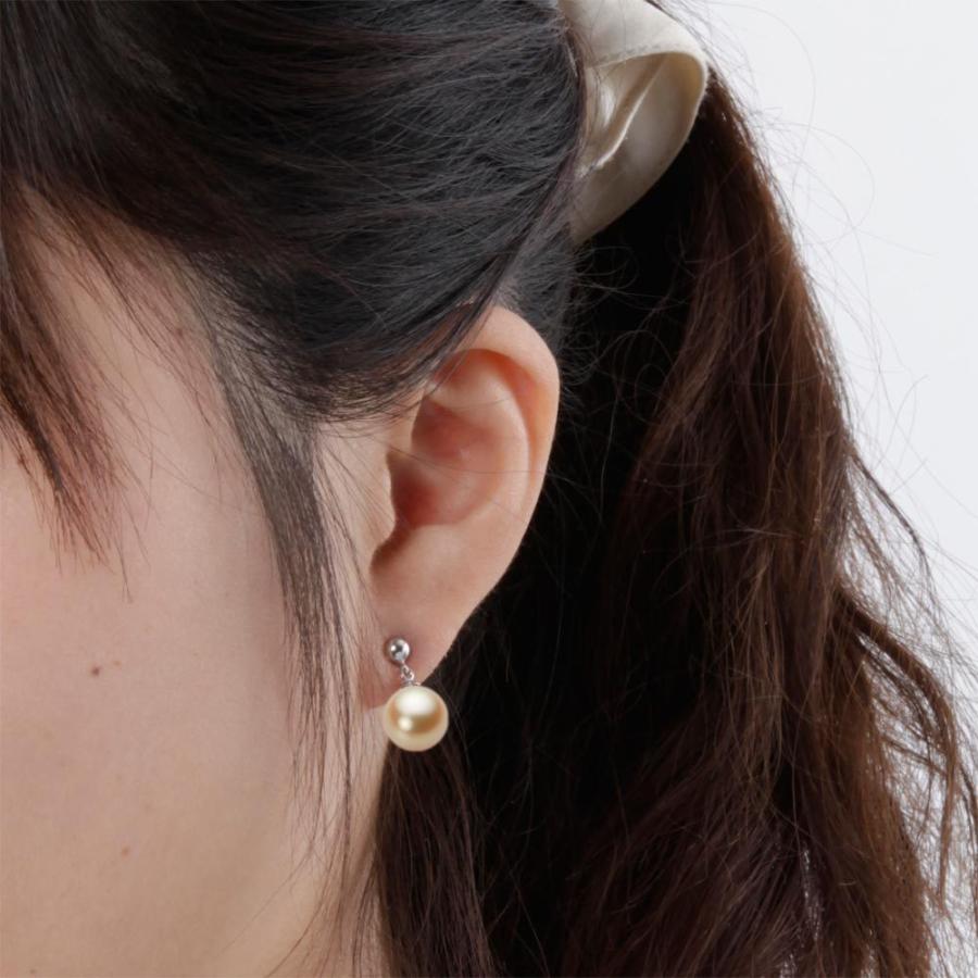 [ムーンレーベル 公式] 南洋真珠 ピアス 9mm 白蝶 真珠 ピアス PT900 プラチナ レディース NW00009R21LG0PA11Pの画像