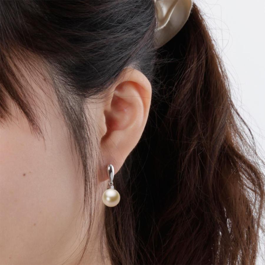 [ムーンレーベル 公式] 南洋真珠 ピアス 9mm 白蝶 真珠 ピアス K18WG ホワイトゴールド レディース NW00009R23LG0638DWの画像