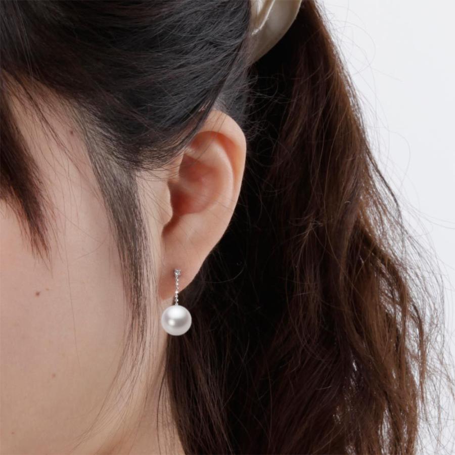 [ムーンレーベル 公式] 南洋真珠 ピアス 9mm 白蝶 真珠 ピアス K18WG ホワイトゴールド レディース NW00009R23WH040W00の画像