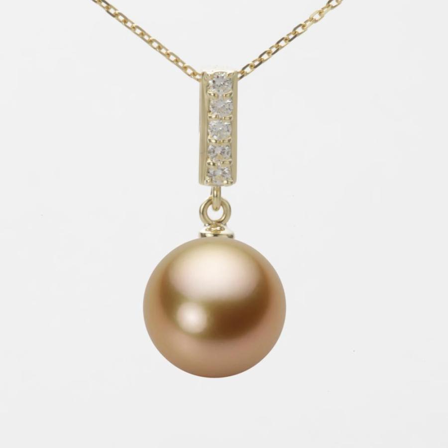 [ムーンレーベル 公式] 南洋真珠 ネックレス 10mm 白蝶 真珠 ペンダント K18 イエローゴールド レディース NW00010R11NG0314Y0