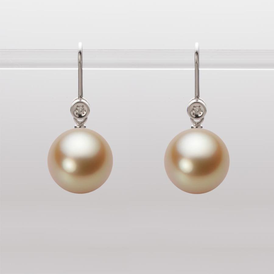 ムーンレーベル 公式] 南洋真珠 ピアス 10mm 白蝶 真珠 ピアス K18WG  