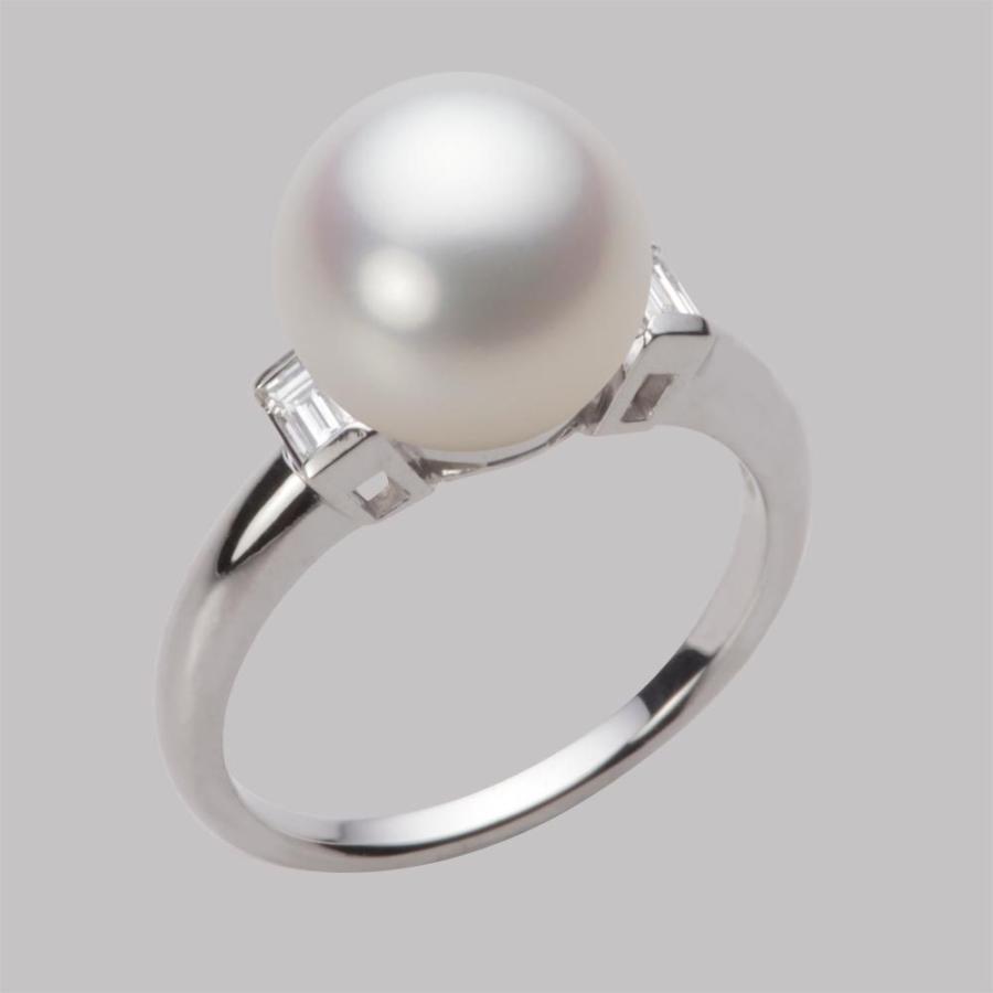 [ムーンレーベル 公式] 南洋真珠 指輪 10mm 白蝶 真珠 リング PT900 プラチナ レディース NW00010R22WH0D03P0