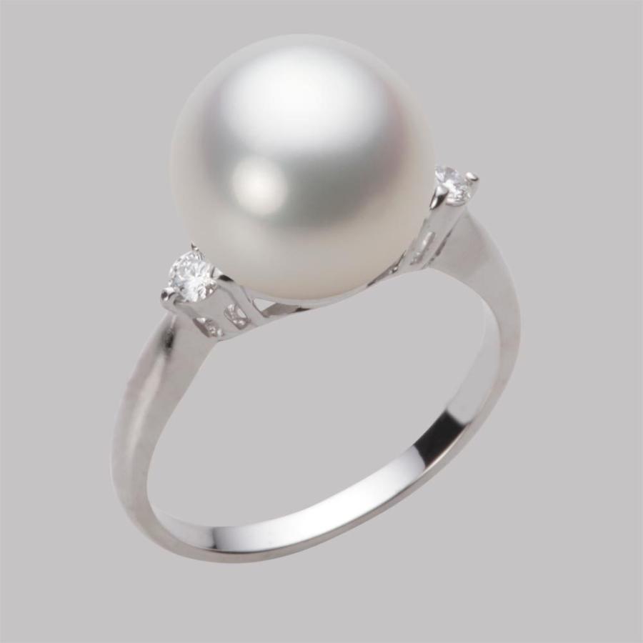 ムーンレーベル 公式] 南洋真珠 指輪 11mm 白蝶 真珠 リング PT900