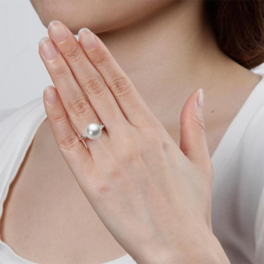 ムーンレーベル 公式] 南洋真珠 指輪 11mm 白蝶 真珠 リング PT900
