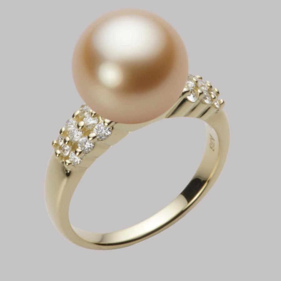 [ムーンレーベル 公式] 南洋真珠 指輪 11mm 白蝶 真珠 リング K18 イエローゴールド レディース NW00011R23LG0D04Y1