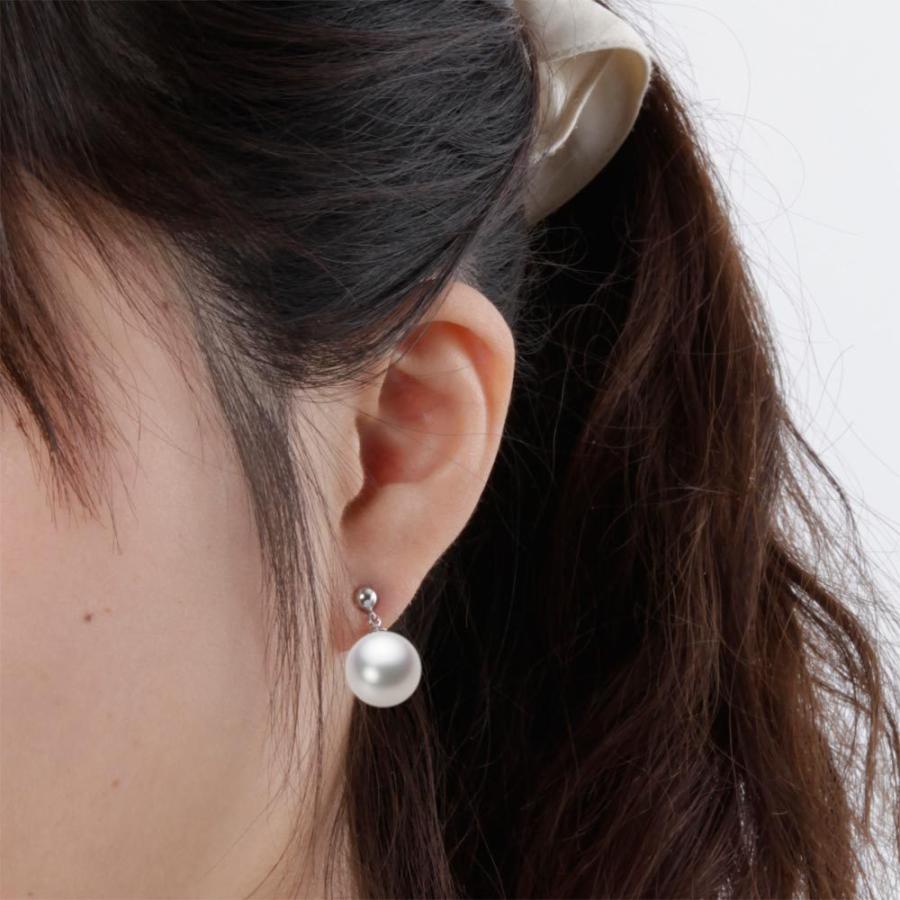 ムーンレーベル 公式] 南洋真珠 ピアス 12mm 白蝶 真珠 K14WG ホワイト 