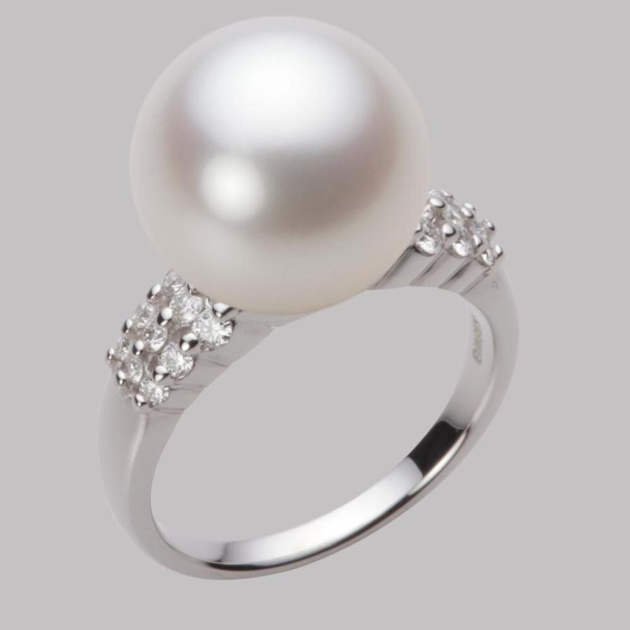 [ムーンレーベル 公式] 南洋真珠 指輪 12mm 白蝶 真珠 リング K18WG ホワイトゴールド レディース NW00012R13WH0D04W2