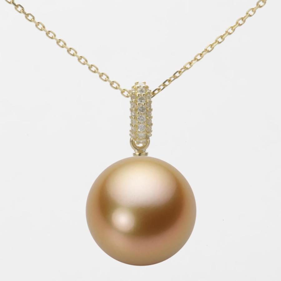 ムーンレーベル 公式] 南洋真珠 13mm 白蝶 真珠 ペンダント トップ K18