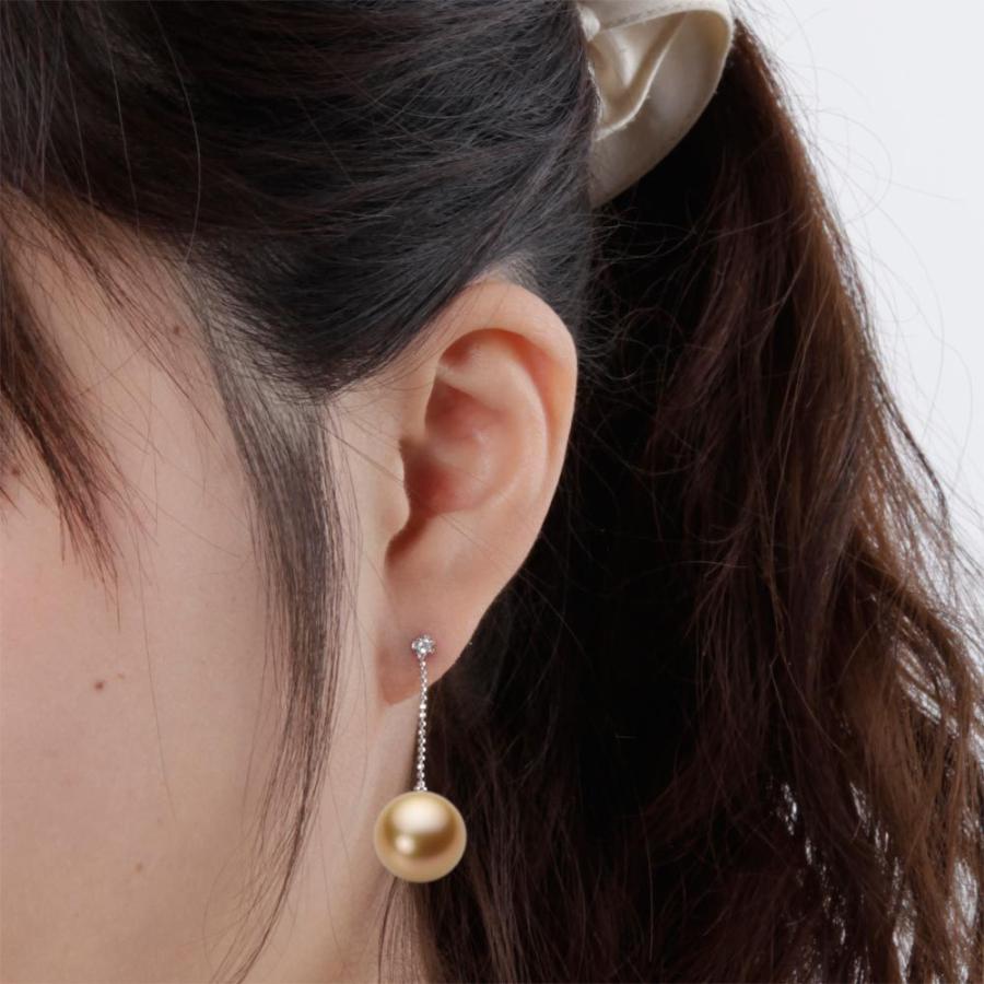 ムーンレーベル 公式] 南洋真珠 ピアス 13mm 白蝶 真珠 K18WG ホワイト