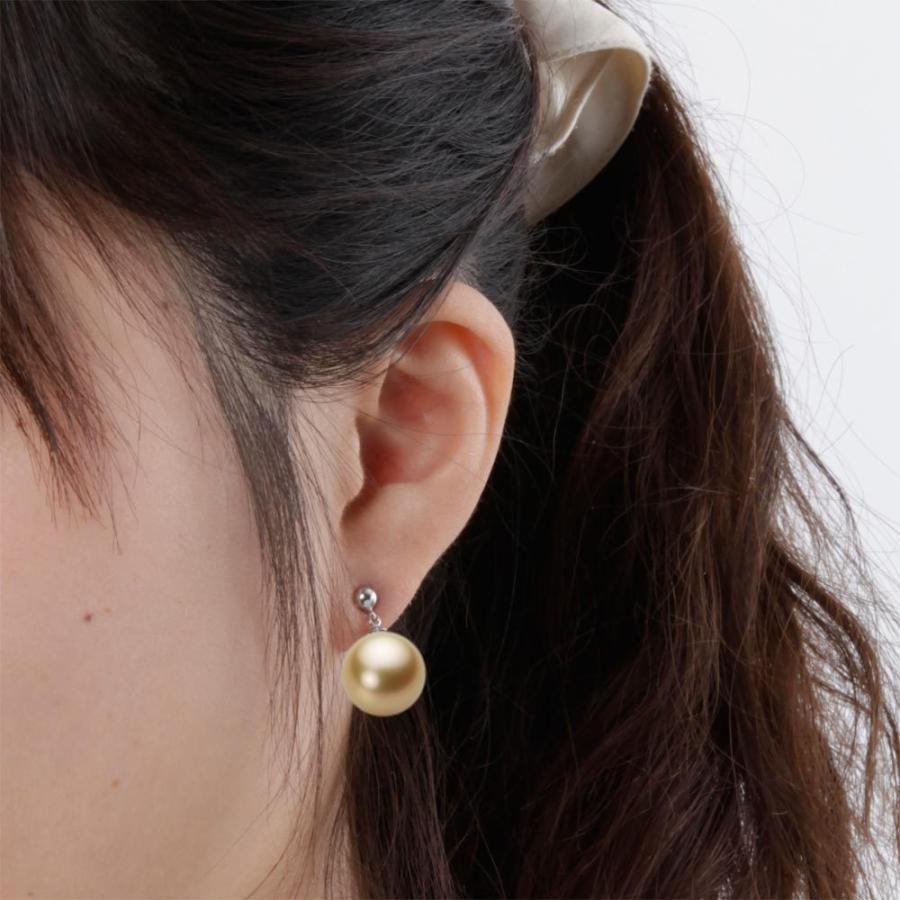 ムーンレーベル 公式] 南洋真珠 ピアス 13mm 白蝶 真珠 PT900 プラチナ 