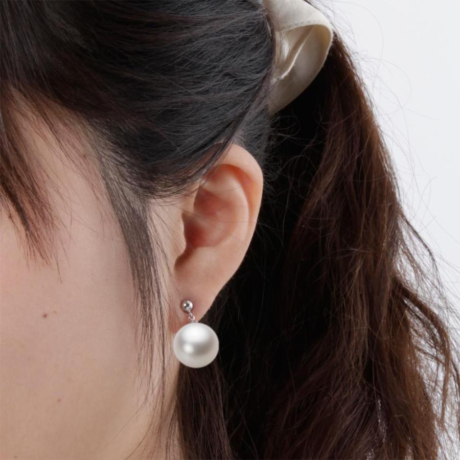 激安通販サイト ムーンレーベル PT900 真珠 白蝶 14mm ピアス 南洋真珠  