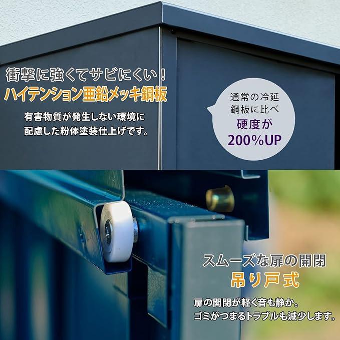 物置 屋外 収納庫 小型 幅92.7×奥行49.5×高さ83.4cm 安心設計