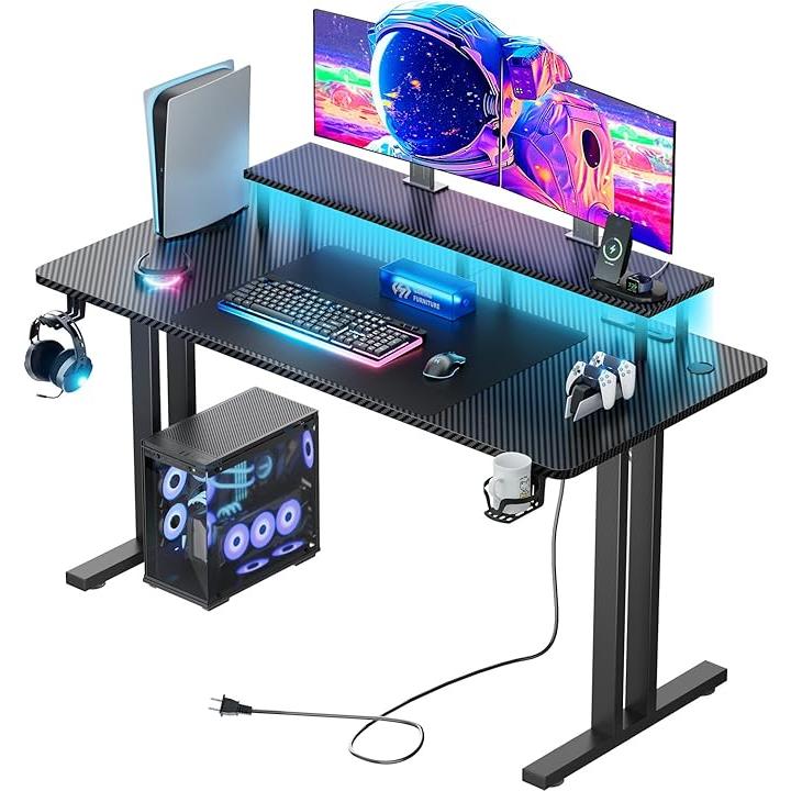 ゲーミングデスク LEDライト付き ゲーミングテーブル 幅120cm ゲーミングデスク LEDライト付き ゲーミングテーブル 幅120cm