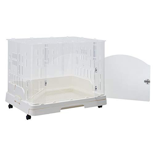 ジェックス スマートルームクリア うさぎ用アクリル製ケージ 段差が低い 観音開きタイプ 引き出し・トイレ付き ホワイト 