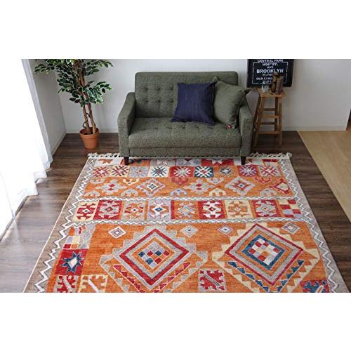 殿堂 イケヒコ ラグ カーペット 3畳 ウィルトン 畳める 手織り風