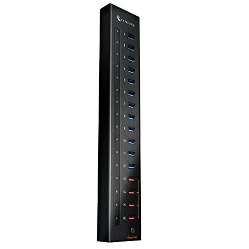センチュリー USB3.2 Gen1 16ポートハブ「 Hub名人 十六段」 CHM-U3P16V2_FP ブラック USB3 Gen1