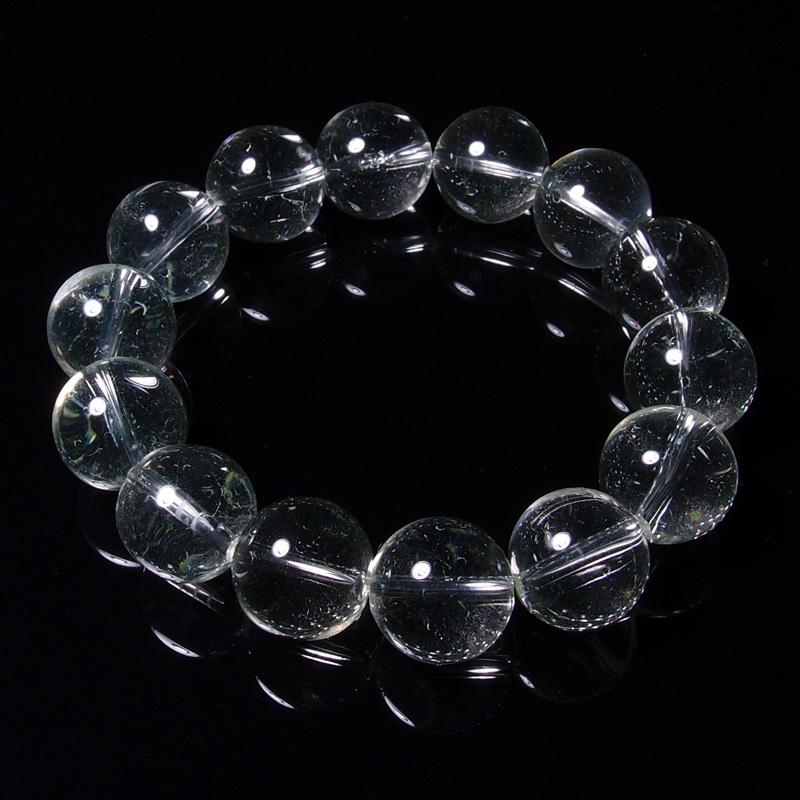 ガネーシュヒマール水晶　14ミリ　内径15センチ ガネッシュヒマール産ヒマラヤ水晶14mm玉ブレスレット（稀少な手