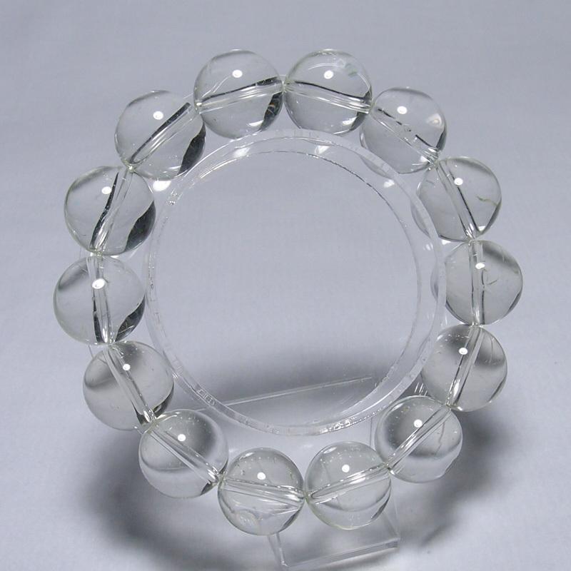 ガネーシュヒマール水晶　14ミリ　内径15センチ ガネッシュヒマール産ヒマラヤ水晶14mm玉ブレスレット（稀少な手