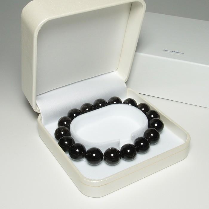 山梨県黒平産黒水晶12mm玉ブレスレット（内寸約15cm〜）BYS112 | ブランド登録なし | 03
