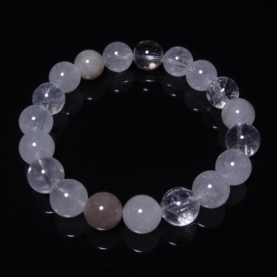 黒平産水晶１１mm１７玉ブレスレット 日本製 自社製 幻の国産水晶 山梨県 水晶 黒平鉱山 黒平黒水晶 ご当地