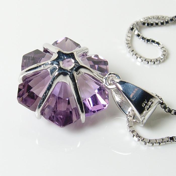 アメシスト（紫水晶）銀の花ペンダント　N437 | ブランド登録なし | 02