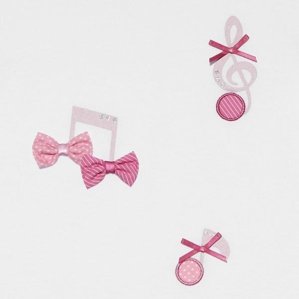 子供服 女の子 Tシャツ 半袖 普段着 通学着 綿100 音符モチーフ リボン付き ピンク オフホワイト ショッキングピンク むーのんのん Moononnon Moononnon 通販 Yahoo ショッピング