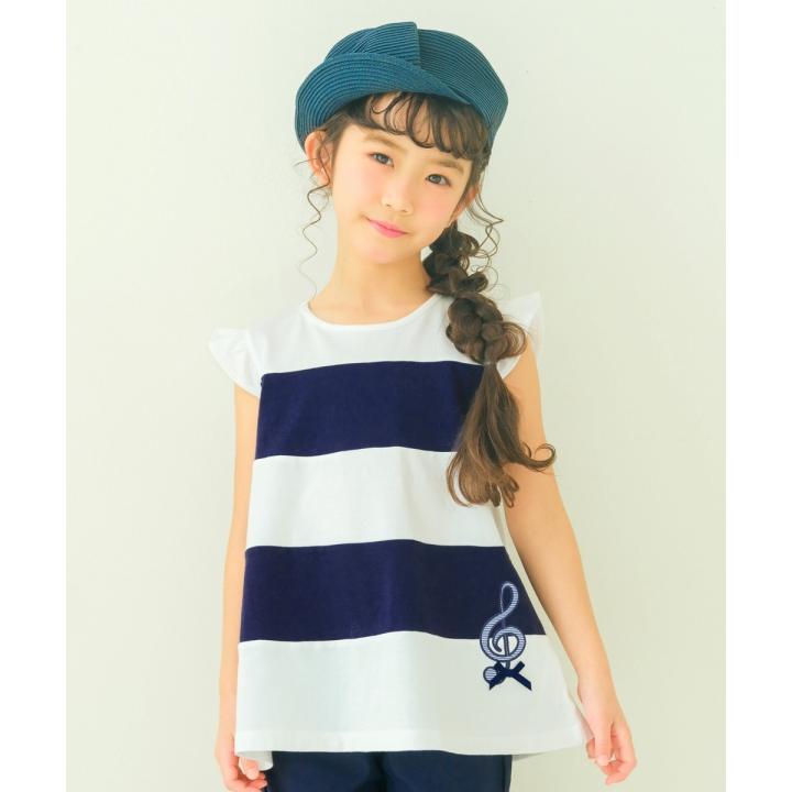 MOONONNON TIME SALE 55%OFF 子供服 女の子 ボーダー 切替 音符 a 