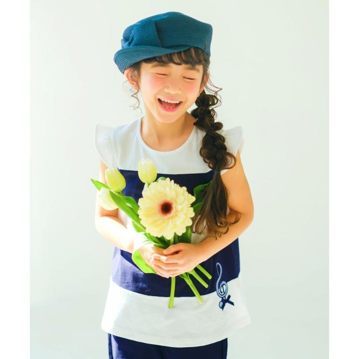 MOONONNON TIME SALE 55%OFF 子供服 女の子 ボーダー 切替 音符 a 