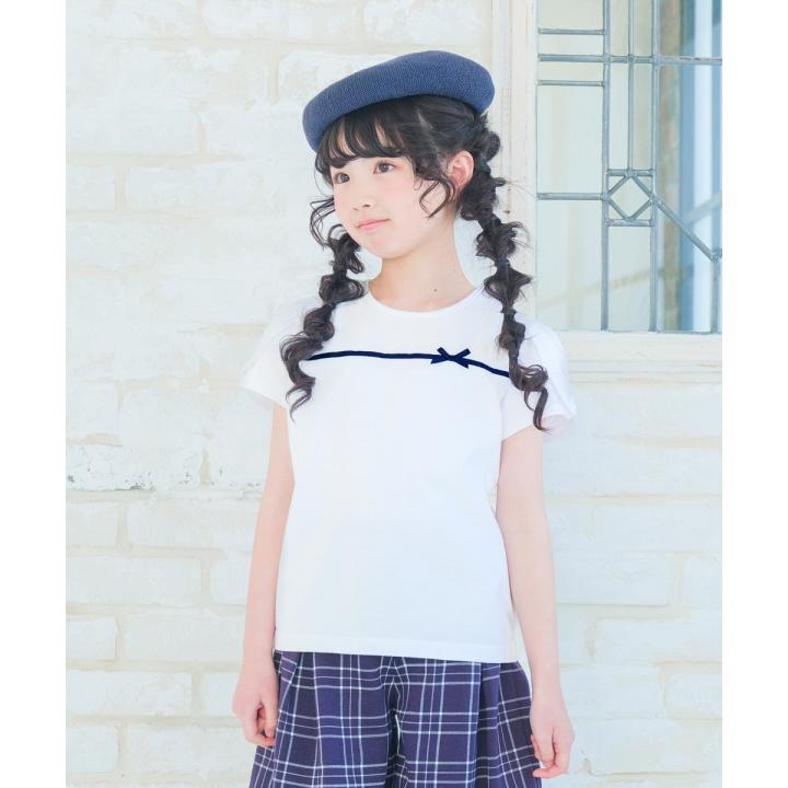 子供服 女の子 Tシャツ 春夏 半袖 子ども服 こども キッズ ジュニア 綿100％ コットン リボン チューリップ袖 カットソー ティーシャツ むーのんのん moononnon｜moononnon｜04