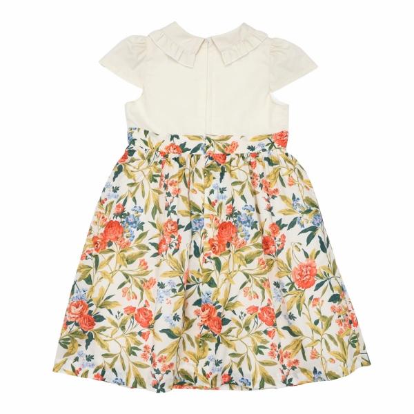 むーのんのん 子供服 女の子 ワンピース ジャンパースカート 夏服 半袖 日本製 セミフォーマル 発表会 結婚式 お出かけ フリル 花柄 リボン チュール MOONONNONの画像