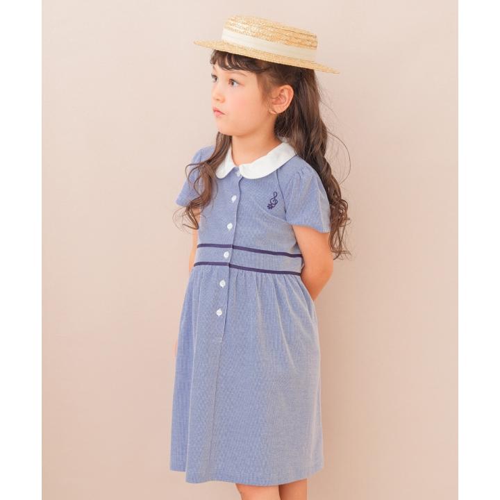 子供服 女の子 ワンピース ジャンパースカート 春夏 半袖 子ども服 こども キッズ ジュニア ワンピース ワンピ 音符刺繍 ブルー むーのんのん moononnon｜moononnon｜03