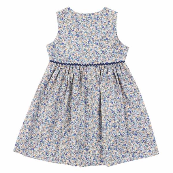 むーのんのん 子供服 女の子 ワンピース ジャンパースカート 春夏 お出かけ着 フォーマル 発表会 結婚式 日本製 綿100％ 花柄 ピンク ブルー パープル moononnonの画像