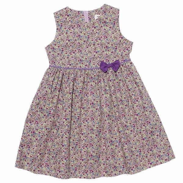 むーのんのん 子供服 女の子 ワンピース ジャンパースカート 春夏 お出かけ着 フォーマル 発表会 結婚式 日本製 綿100％ 花柄 ピンク ブルー パープル moononnonの画像