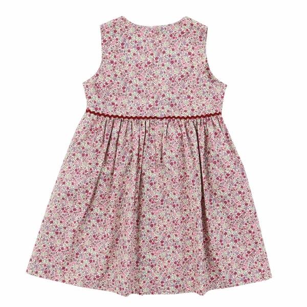 むーのんのん 子供服 女の子 ワンピース ジャンパースカート 春夏 お出かけ着 フォーマル 発表会 結婚式 日本製 綿100％ 花柄 ピンク ブルー パープル moononnonの画像