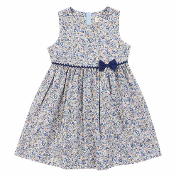 むーのんのん 子供服 女の子 ワンピース ジャンパースカート 春夏 お出かけ着 フォーマル 発表会 結婚式 日本製 綿100％ 花柄 ピンク ブルー パープル moononnonの画像