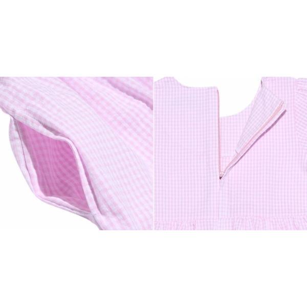 子供服 女の子 ワンピース ジャンパースカート 半袖 綿100 サッカー素材ギンガムチェックリボン付き音符プリント ピンク ブルー アイアムマリリン Iammarilyn Moononnon 通販 Yahoo ショッピング