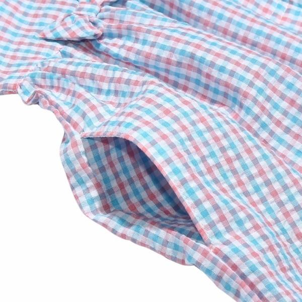 子供服 女の子 ワンピース ノースリーブ 普段着 通学着 お出かけ着 サッカー生地チェック柄リボン フリル付きギャザー アイアムマリリン Iammarilyn Moononnon 通販 Yahoo ショッピング