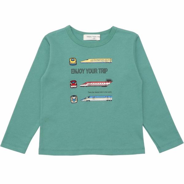 子供服 男の子 Tシャツ 秋冬 長袖 キッズ ベビー ロンt トップス tシャツ 電車 乗り物プリント ワッペン 綿100％ 綿 コットン むーのんのん moononnon｜moononnon｜07