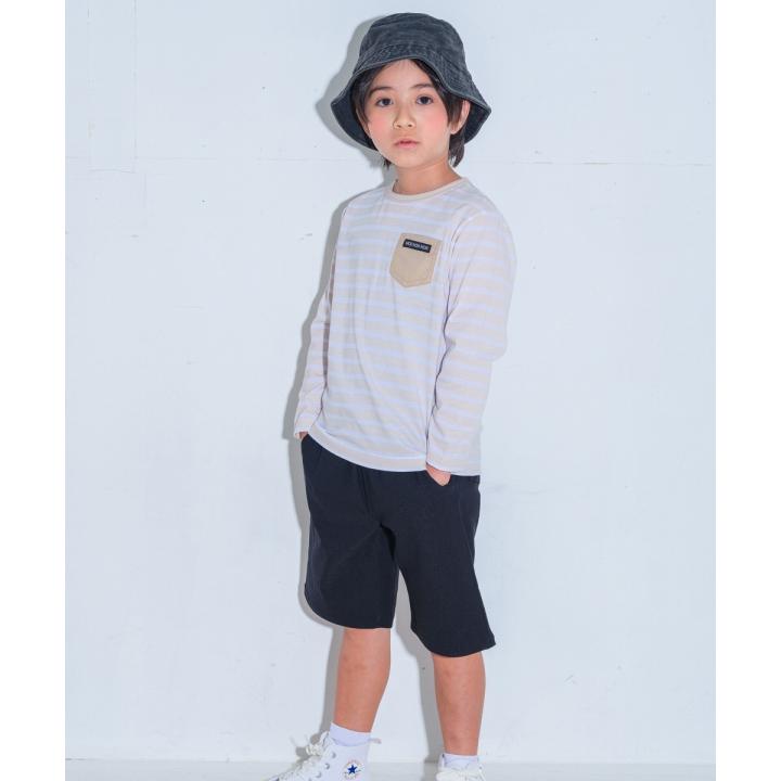 子供服 男の子 パンツ 春夏 ハーフパンツ 子ども服 こども キッズ ベビー ジュニア ストレッチツイル オリジナルロゴ ワッペン ポケット むーのんのん moononnon｜moononnon｜07