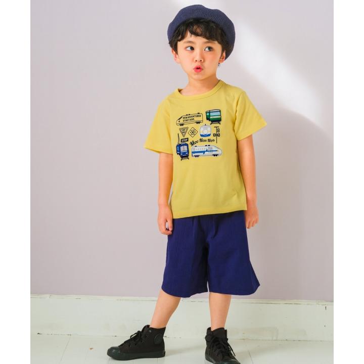 子供服 男の子 Tシャツ 春夏 半袖 子ども服 こども キッズ ベビー 綿100％ コットン 乗り物 電車 ワッペン ロゴ プリント ティーシャツ むーのんのん moononnon｜moononnon｜04