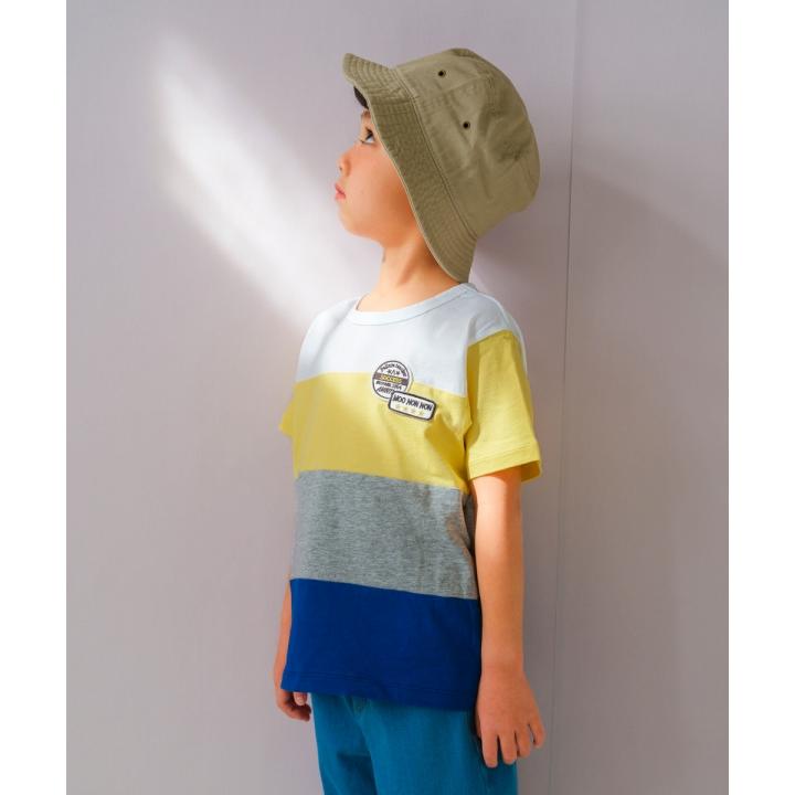 子供服 男の子 Tシャツ 春夏 半袖 子ども服 こども キッズ ジュニア 綿100％ コットン ロゴ ワッペン 色切り替え カラフル ティーシャツ むーのんのん moononnon｜moononnon｜08