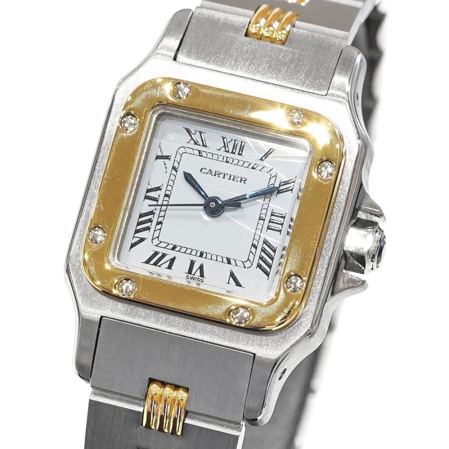 Cartier サントスカレSM ゴドロンブレスレット Ref.0902 ホワイト 中古品 レディース 腕時計 | Cartier | 06