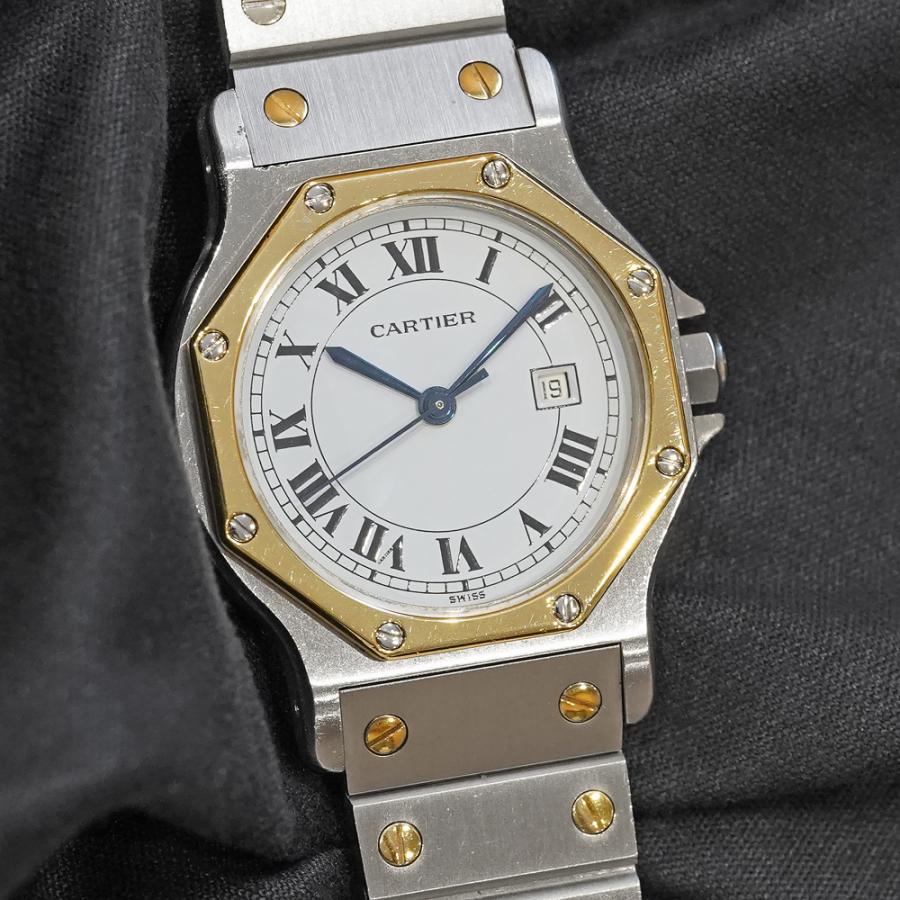 Cartier サントス オクタゴン LM 箱付き Ref.81037288 ホワイト 中古品  