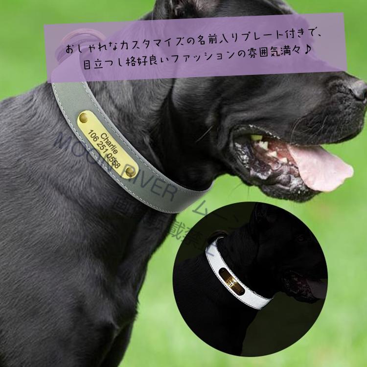 犬 首輪 革 名前入り 名入れ 反射 柔らかい おすすめ おしゃれ 小型犬